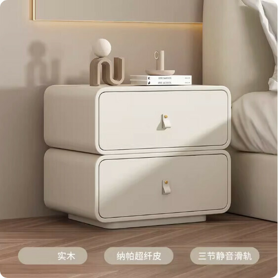 熱推全實木床頭櫃（奶白色）（尺寸：長50x寬40x高47cm）