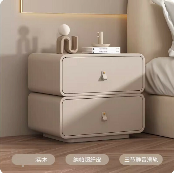熱推全實木床頭櫃（卡其色）（尺寸：長40x寬40x高47cm）