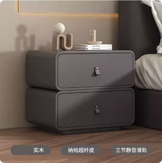 熱推全實木床頭櫃（深灰色）（尺寸：長45x寬40x高47cm）