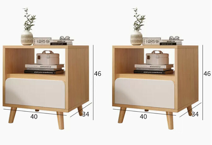 Popular bedside table, modern and simple (combined with large single-draw oak color 40*34*46cm)