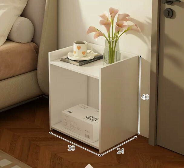 Popular bedside table, simple and modern ([Simple model] Warm white 30*24*40cm)