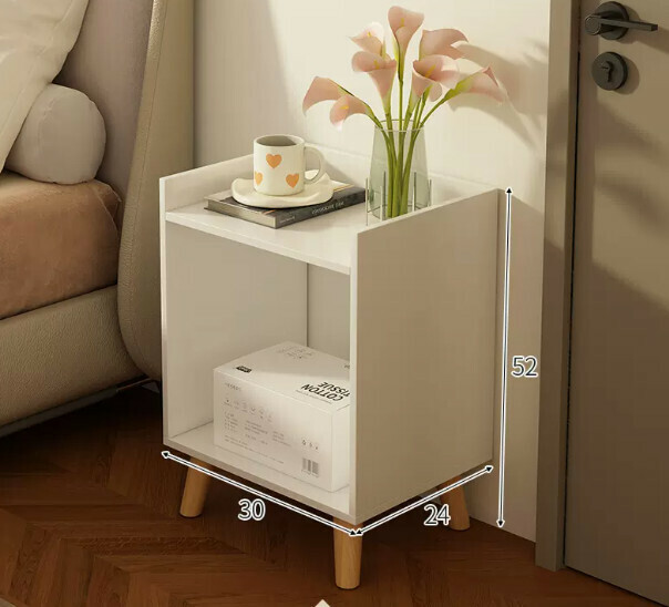 Popular bedside table, simple and modern ([Simple model] Warm white 30*24*52cm)