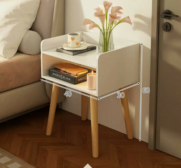 Popular bedside table, simple and modern ([Simple model] Nordic warm white 40*30*60cm)