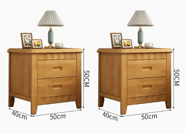 Popular all-solid wood bedside table (arc model [combination discount package] beech color*2)