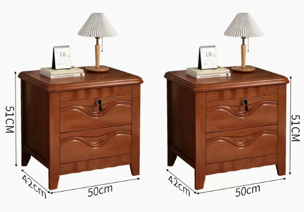 Popular all-solid wood bedside table (Crescent style [locked discount package] Begonia color*2)