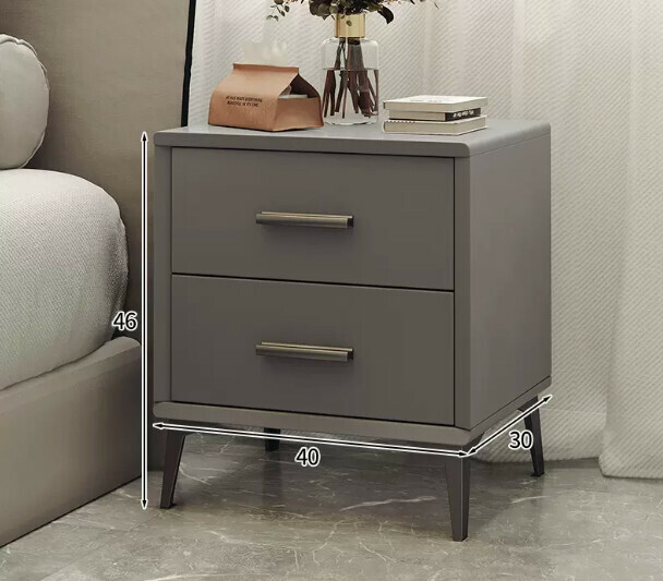 Popular light luxury style simple bedside table fully decorated (40*30*46cm minimalist gray)