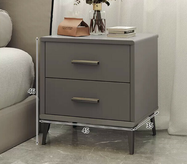 Popular light luxury style simple bedside table fully decorated (45*35*46cm minimalist gray)