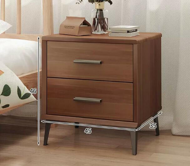Hot style light luxury style simple bedside table fully decorated (45*35*46cm walnut color)