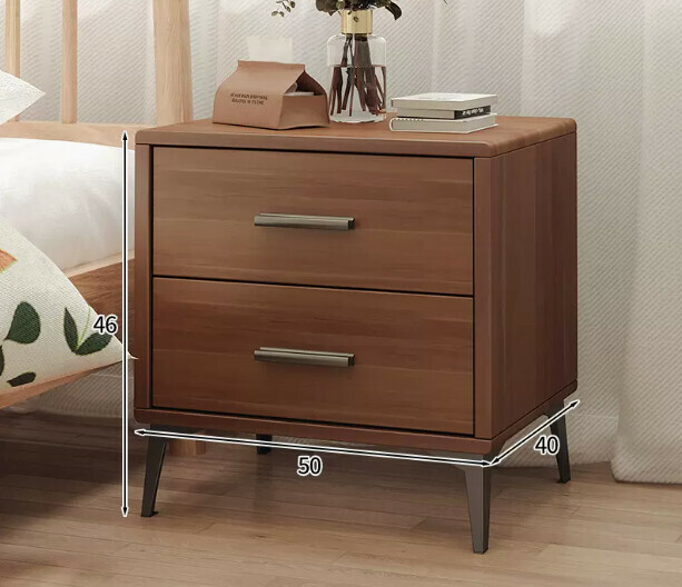 Hot style light luxury style simple bedside table fully decorated (50*40*46cm walnut color)