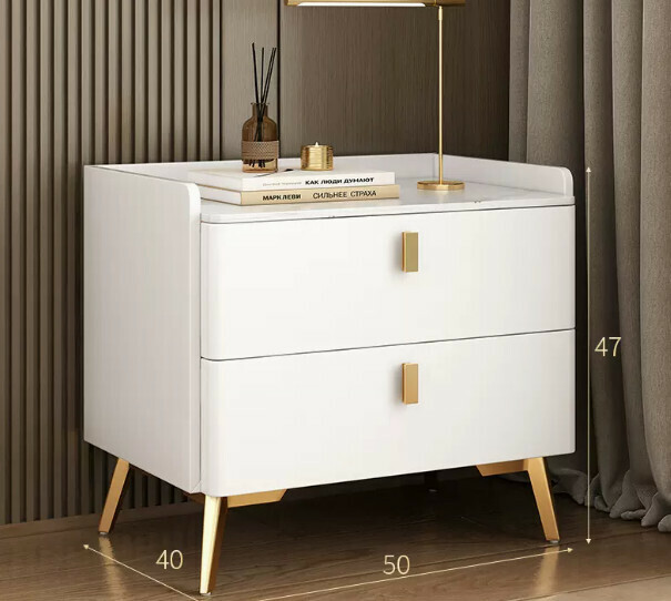 Hot style slate bedside table ([combine for more discounts] lacquered white 50cm)