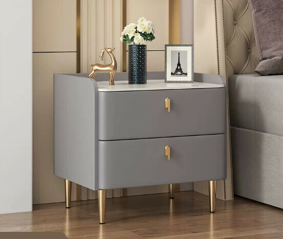 Popular slate small bedside storage cabinet ([Slab style fully decorated] medium gray 50*40*48cm)