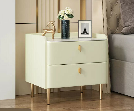 Popular slate small bedside storage cabinet ([pure solid wood style] off-white 50*40*48cm)