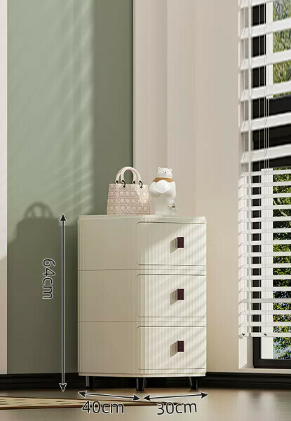 Popular Japanese style bedroom bedside table ([Small size three layers])