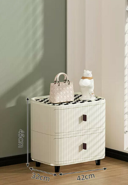 Popular Japanese style bedroom bedside table ([medium size two layers])