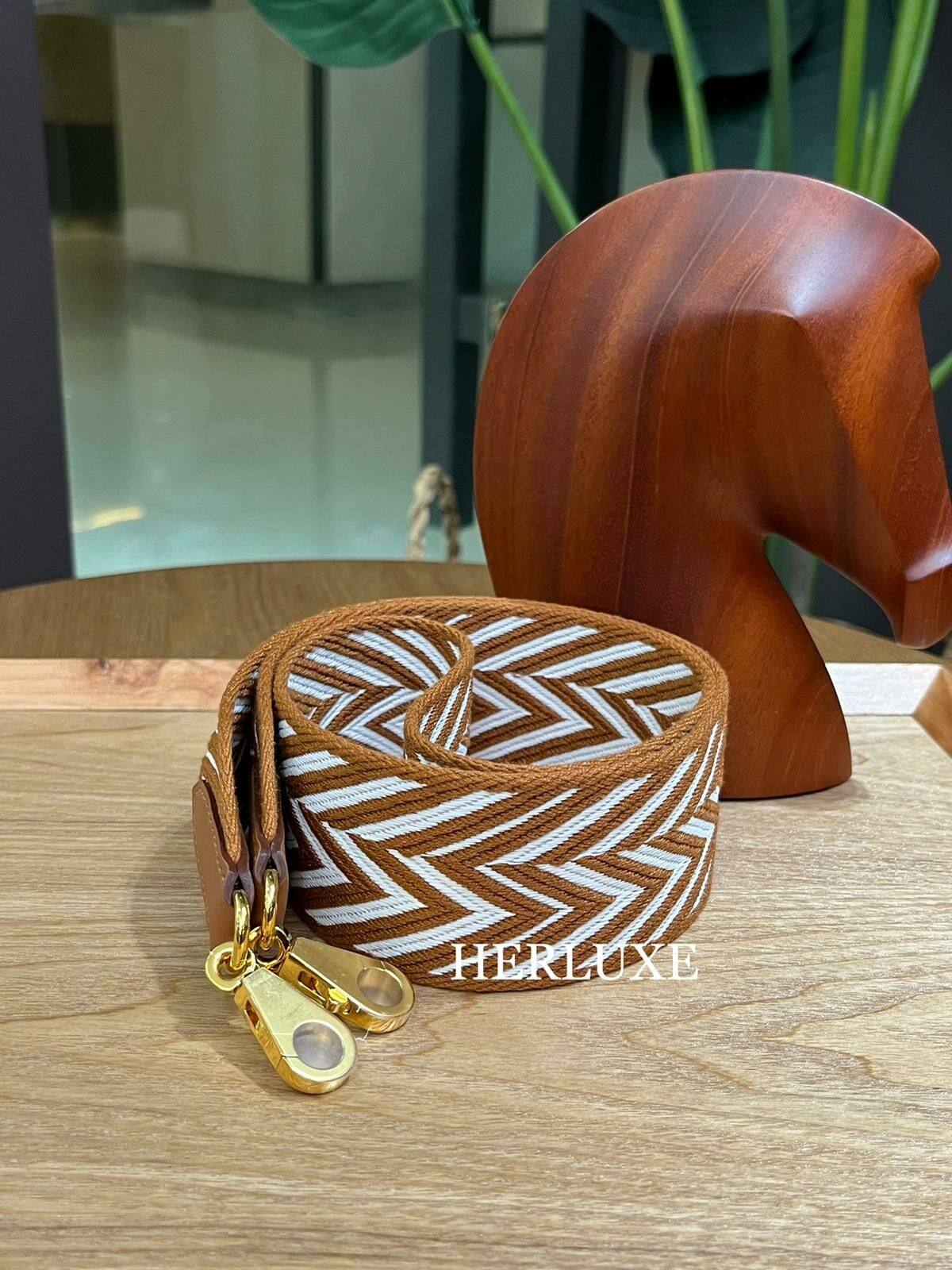 大扣肩帶Bag strap 50mm cc gold 85cm