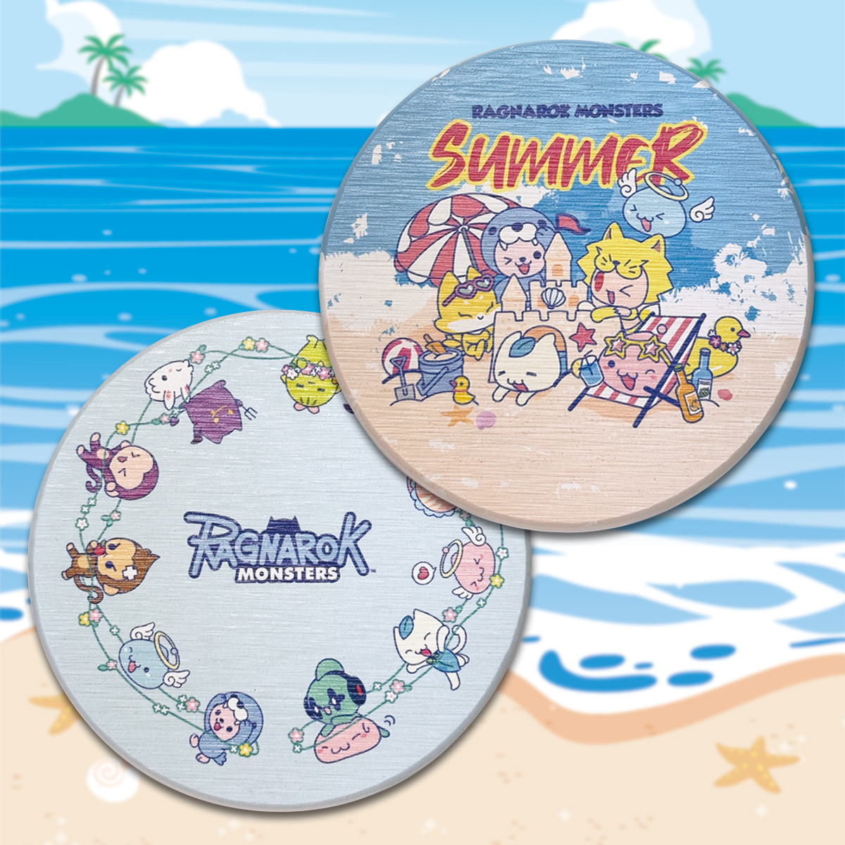 《RO仙境傳說》夏日杯墊（沙灘/花環）