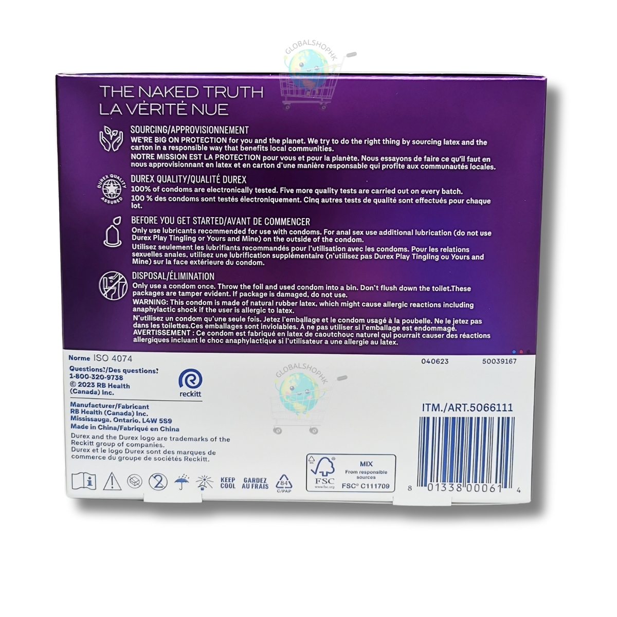 杜蕾斯 Sensi-thin 超薄潤滑安全套, 60個新包裝