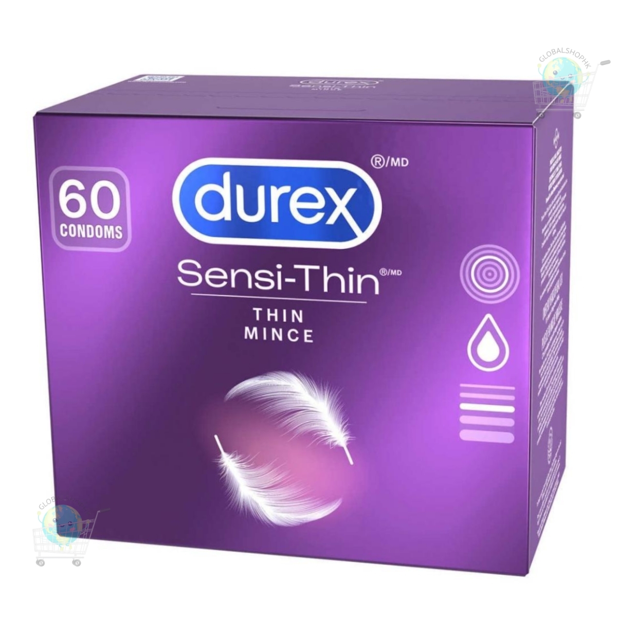 杜蕾斯 Sensi-thin 超薄潤滑安全套, 60個新包裝
