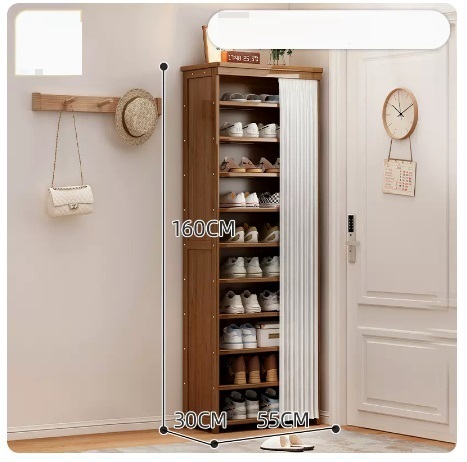 Hot recommended large-capacity dust-proof shoe cabinet (11 layers of pearl white gauze curtain 160*30*55CM)