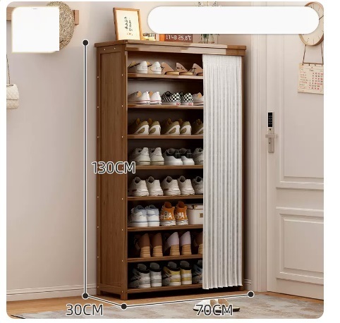 Hot recommended large-capacity dust-proof shoe cabinet (9 layers of pearl white gauze curtain 130*30*70CM)