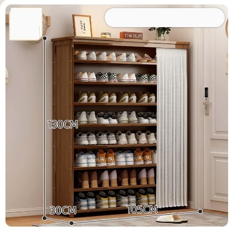 Hot recommended large-capacity dust-proof shoe cabinet (9 layers of pearl white gauze curtain 130*30*105CM)