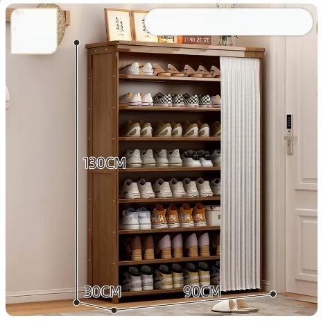 Hot recommended large-capacity dust-proof shoe cabinet (9 layers of pearl white gauze curtain 130*30*90CM)