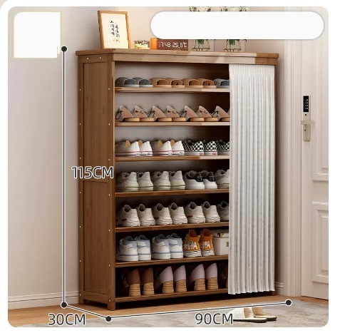 Hot recommended large-capacity dust-proof shoe cabinet (8 layers of pearl white gauze curtain 115*30*90CM)