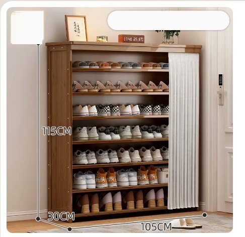 Hot recommended large-capacity dust-proof shoe cabinet (8 layers of pearl white gauze curtain 115*30*1055CM)