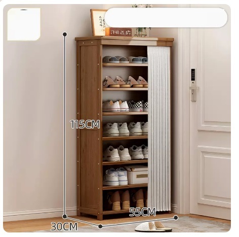 Hot recommended large-capacity dust-proof shoe cabinet (8 layers of pearl white gauze curtain 115*30*55CM)