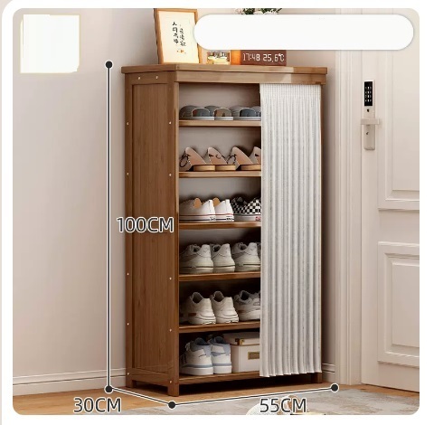 Hot recommended large-capacity dust-proof shoe cabinet (7 layers of pearl white gauze curtain 100*30*55CM)