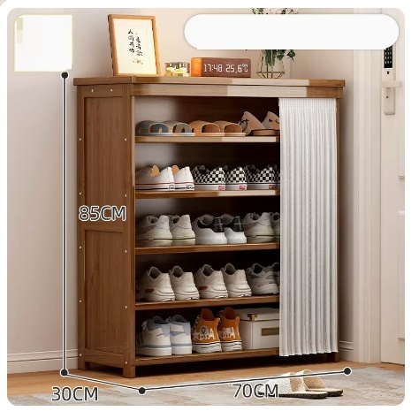 Hot recommended large-capacity dust-proof shoe cabinet (6 layers of pearl white gauze curtain 85*30*70CM)
