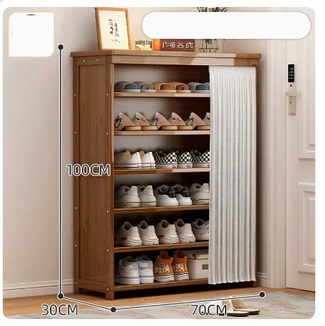 Hot recommended large-capacity dust-proof shoe cabinet (7 layers of pearl white gauze curtain 100*30*70CM)