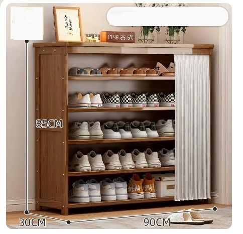Hot recommended large-capacity dust-proof shoe cabinet (6 layers of pearl white gauze curtain 85*30*90CM)