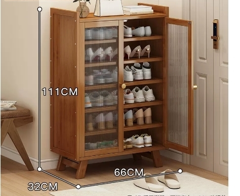 Hotly recommended multi-functional shoe storage cabinet (new double-door acrylic 7-layer-111*32*66CM)
