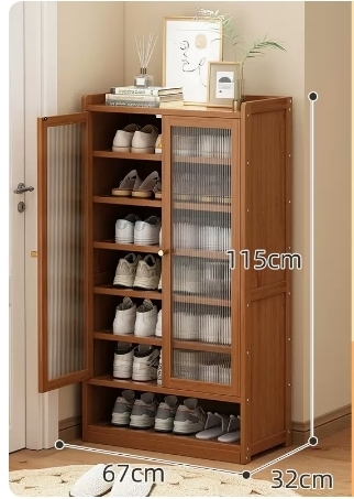 Hot recommended multifunctional shoe storage cabinet (double-door acrylic 8 layers-115*32*67CM)