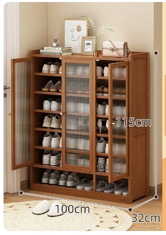 Hotly recommended multi-functional shoe storage cabinet (three-door acrylic 8 layers-115*32*100CM)