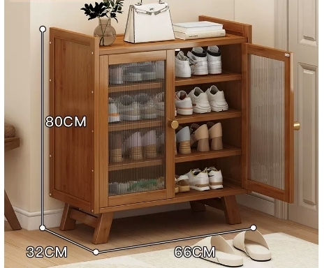 Hot recommended multifunctional shoe storage cabinet (new double-door acrylic 5-layer-80*32*66CM)