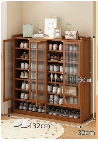 Hotly recommended multifunctional shoe storage cabinet (four doors, 8 layers of acrylic - 115*32*132CM)