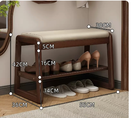 Hot Recommended Simple and Comfortable Small Shoe Rack (Pine Smoke Gray-55CM)