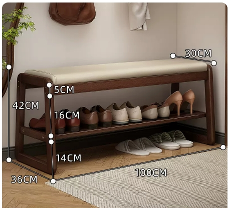 Hot Recommended Simple and Comfortable Small Shoe Rack (Pine Smoke Gray-100CM)