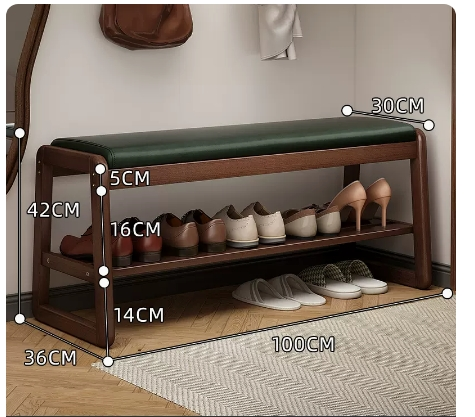 Hot recommendation: simple and comfortable small shoe rack (spruce green-100CM)