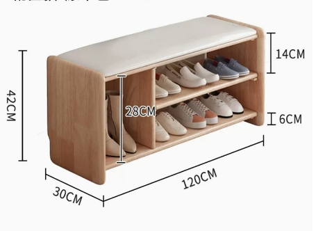 Hot recommendation: simple and comfortable small shoe rack (boot rack style - wood color - 120CM)