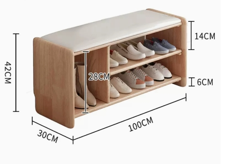 Hot recommendation: simple and comfortable small shoe rack (boot rack style - wood color - 100CM)