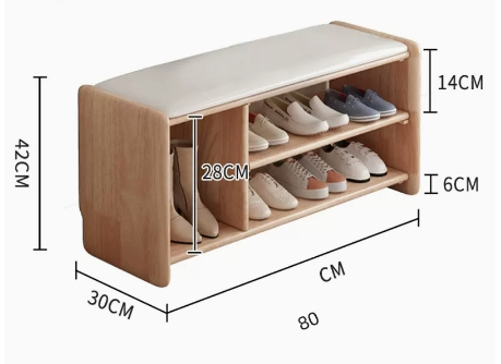Hot recommendation: simple and comfortable small shoe rack (boot rack style - wood color - 80CM)