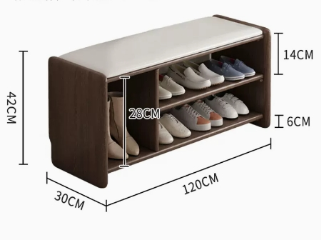 Hot recommendation: simple and comfortable small shoe rack (boot rack style-walnut color-120CM)
