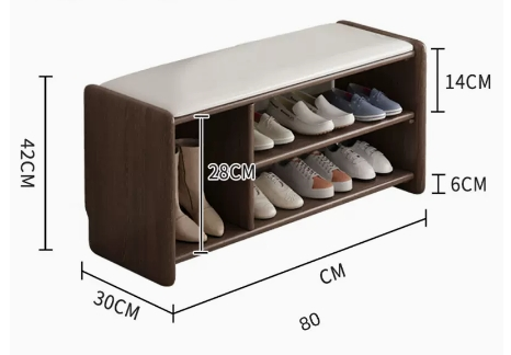 Hot recommendation: simple and comfortable small shoe rack (boot rack model-walnut color-80CM)