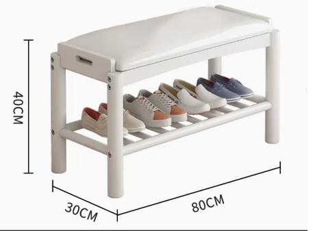 Hot recommendation: simple and comfortable small shoe rack (round rod style-white-80CM)