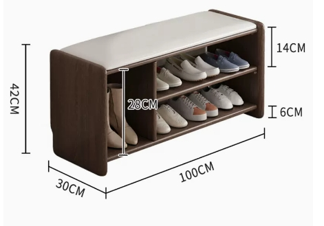 Hot recommendation: simple and comfortable small shoe rack (boot rack style-walnut color-100CM)