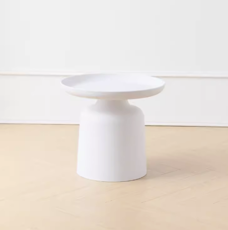 熱推簡約小巧圓形塑料茶几(白色/小號)(尺寸:50*45*33CM)