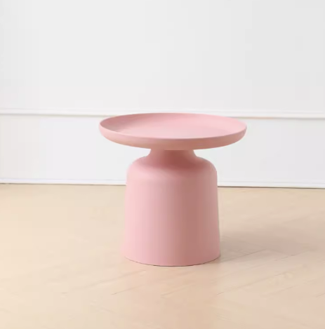 熱推簡約小巧圓形塑料茶几(粉色/小號)(尺寸:50*45*33CM)